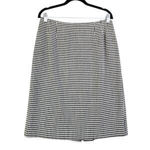 Talbots Womens Vintage Worsted Wool Gingham Skirt‎ Size 12 Straight Knee Length